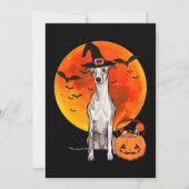 Dog Halloween Whippet Jack O Lantern Pumpkin Feestdagenkaart (Voorkant)