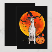 Dog Halloween Whippet Jack O Lantern Pumpkin Feestdagenkaart (Voorkant / Achterkant)