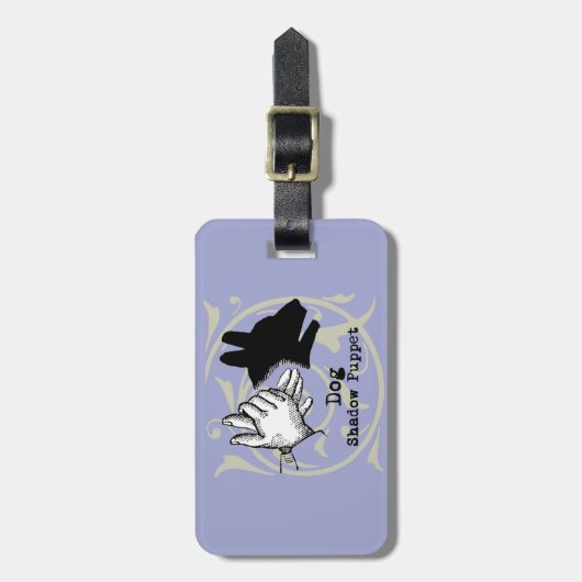 Dog Hand Puppet Shadow Games Bagagelabel (Voorkant verticaal)