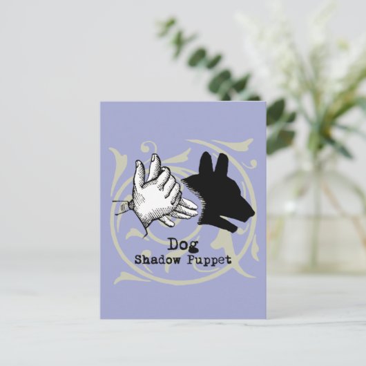 Dog Hand Puppet Shadow Games  Briefkaart (Staand voorkant)