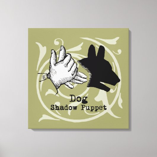Dog Hand Puppet Shadow Games  Canvas Afdruk (Voorkant)