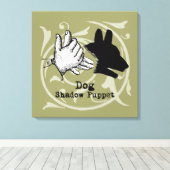 Dog Hand Puppet Shadow Games  Canvas Afdruk (Insitu (Houten vloer))