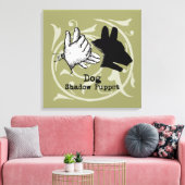 Dog Hand Puppet Shadow Games  Canvas Afdruk (Insitu (Woonkamer))