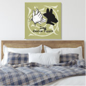 Dog Hand Puppet Shadow Games  Canvas Afdruk (Insitu (Slaapkamer))