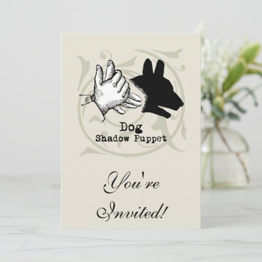 Dog Hand Puppet Shadow Games Kaart (Staand voorkant)