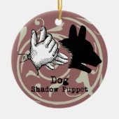 Dog Hand Puppet Shadow Games Keramisch Ornament (Voorkant)