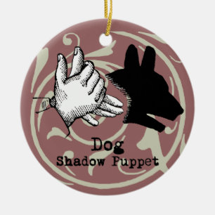 Dog Hand Puppet Shadow Games  Keramisch Ornament