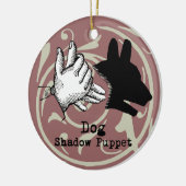 Dog Hand Puppet Shadow Games  Keramisch Ornament (Links)