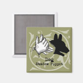 Dog Hand Puppet Shadow Games  Magneet (Voorkant / Achterkant)