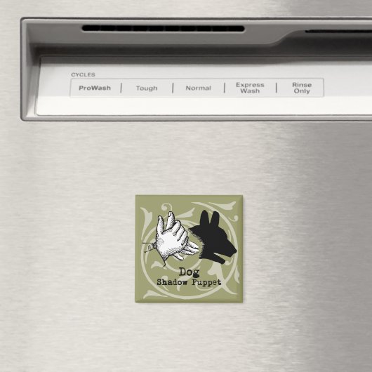 Dog Hand Puppet Shadow Games  Magneet (Insitu (Vaatwasser))