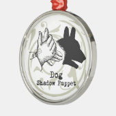 Dog Hand Puppet Shadow Games  Metalen Ornament (Links)