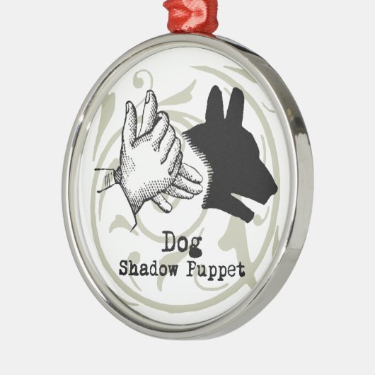 Dog Hand Puppet Shadow Games  Metalen Ornament (Links)