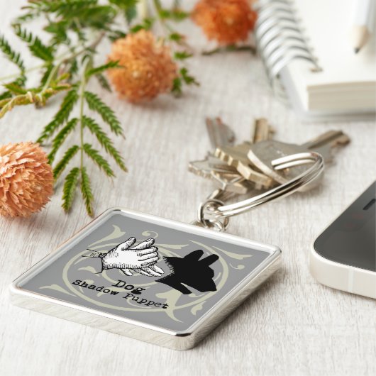 Dog Hand Puppet Shadow Games Sleutelhanger (Zijkant)