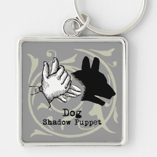 Dog Hand Puppet Shadow Games Sleutelhanger (Voorkant)