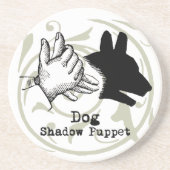Dog Hand Puppet Shadow Games  Zandsteen Onderzetter (Voorkant)