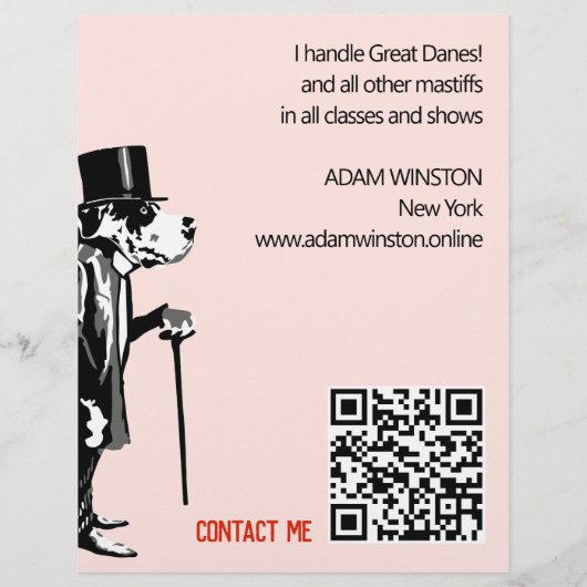 Dog Handler Promotion Great Dane Illustration (Achterkant)