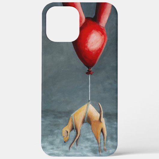 Dog hanging from a red balloon. Case-Mate iPhone case (Achterkant)