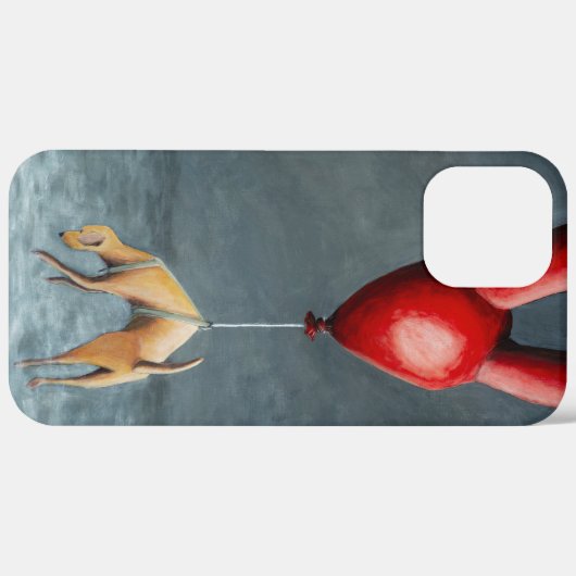 Dog hanging from a red balloon. Case-Mate iPhone case (Achterkant (horizontaal))
