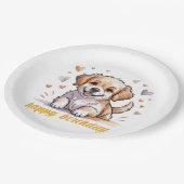 dog happay birthady papieren bordje (Gekanteld)