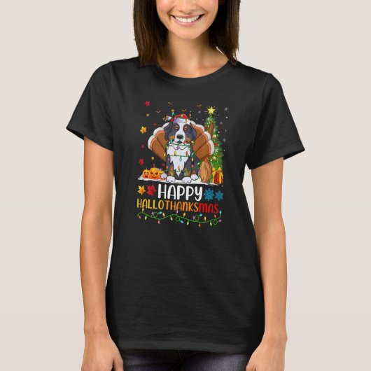 Dog Happy Bernese Mountain Dog Hellothanksmas T-shirt (Voorkant)