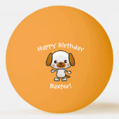 Dog Happy Birthday Custom Name Gift Pingpongbal (Achterkant)