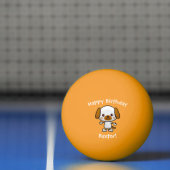 Dog Happy Birthday Custom Name Gift Pingpongbal (Net)