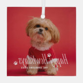 Dog Happy Howlidays Pet Holiday Foto Glas Ornament (Achterkant)