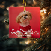 Dog Happy Howlidays Pet Holiday Foto Keramisch Ornament