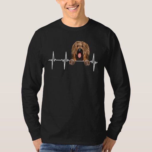 Dog hartslag voor briard t-shirt (Voorkant)