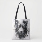 Dog Head Ink Painting Tote Bag (Voorkant)
