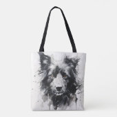 Dog Head Ink Painting Tote Bag (Achterkant)