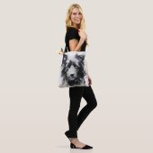 Dog Head Ink Painting Tote Bag (Op model)
