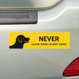 Dog Head - Laat nooit huisdieren achter in warme a Bumpersticker