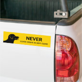 Dog Head - Laat nooit huisdieren achter in warme a Bumpersticker (Op Truck)
