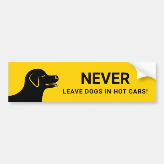 Dog Head - Laat nooit huisdieren achter in warme a Bumpersticker (Voorkant)