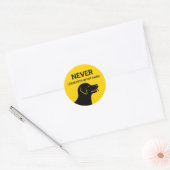 Dog Head - Laat nooit huisdieren achter in warme a Ronde Sticker (Envelop)