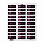 Dog Head Pawprints / Hot Pink & Black / Etiket (Full Sheet)