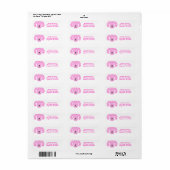 Dog Head Pawprints / Hot Pink en White / Etiket (Full Sheet)