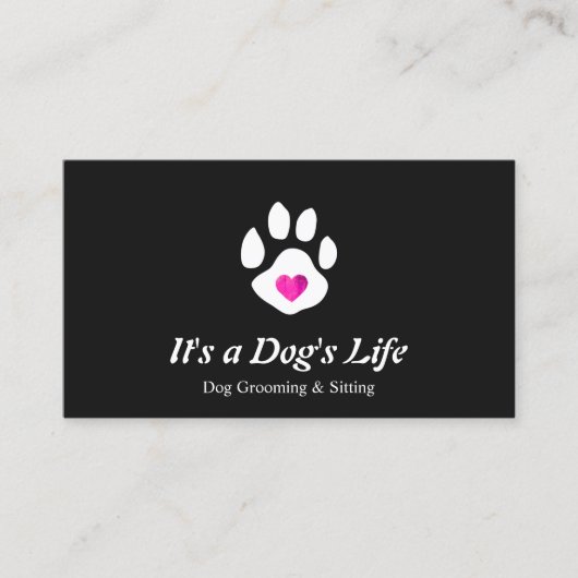Dog Heart Paw Pet Sitting and Grooming Visitekaartje (Voorkant)