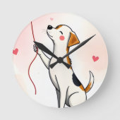 Dog Hearts Clock Ronde Klok (Voorkant)