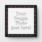 Dog Hearts Paws Black Border Pet Foto Fotoplaat (Voorkant)