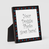 Dog Hearts Paws Black Border Pet Foto Fotoplaat (Voorkant)