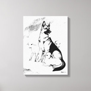 Dog Heaven, de Master's Flock Canvas Afdruk