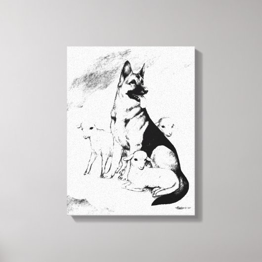 Dog Heaven, de Master's Flock Canvas Afdruk (Voorkant)