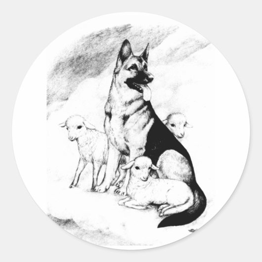 Dog Heaven Ronde Sticker (Voorkant)