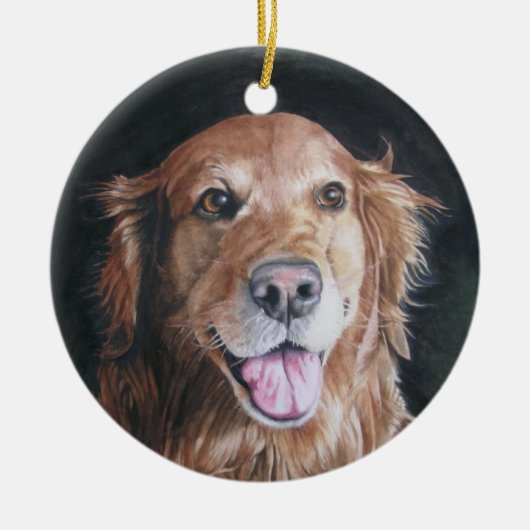 Dog Herembrance Ornament/Golden Retriever Keramisch Ornament (Voorkant)