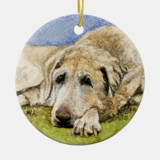 Dog Herembrance Ornament/Labrador Keramisch Ornament (Voorkant)