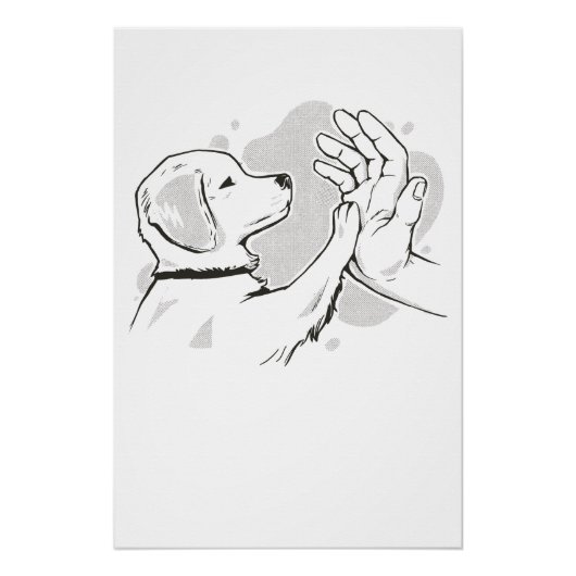 Dog high five perfect poster (Voorkant)