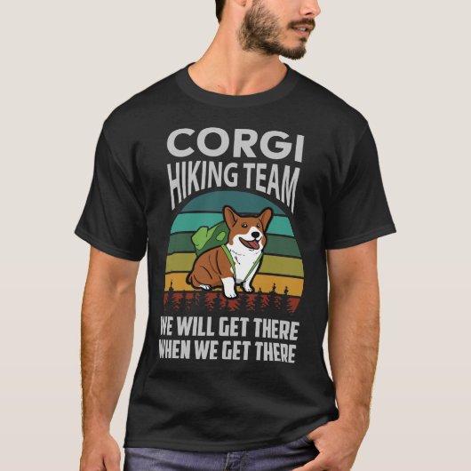 Dog Hiking Corgi Hiking Team T-shirt (Voorkant)