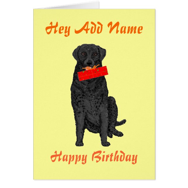 Dog Holding Birthday Cadeau (Voorkant)